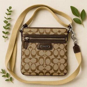 COACH Signature Jacquard Crossbody Bag – Brown / Khaki